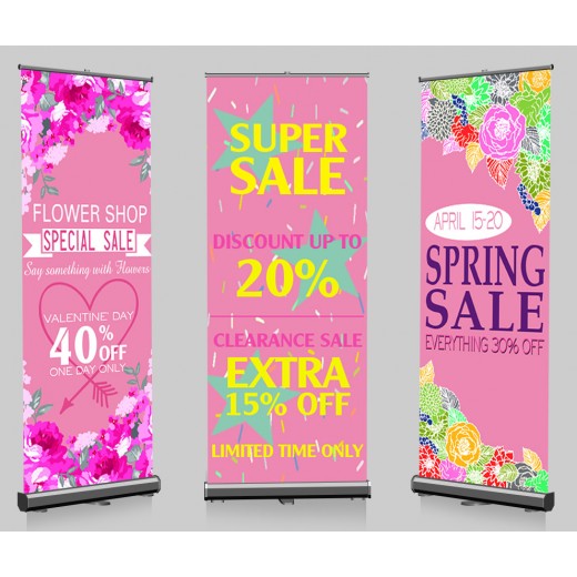 Pop-up Banners and Stand 33" x 79"